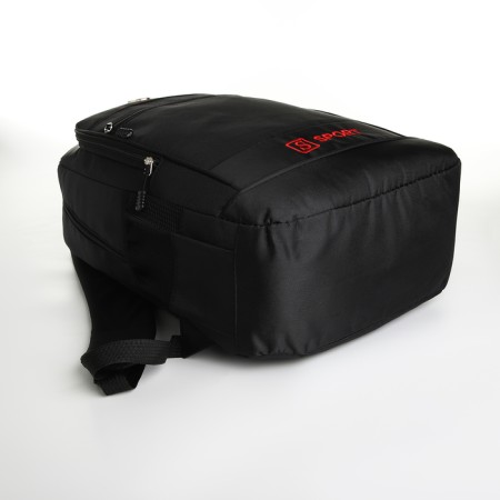 Youth backpack with lightning, 4 pockets, black/red color-4
