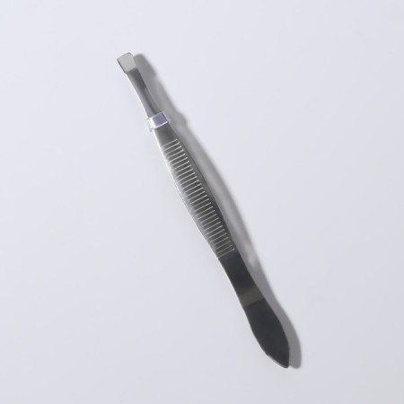 Pinzet straight, wide, 8.5 cm, silver color-5