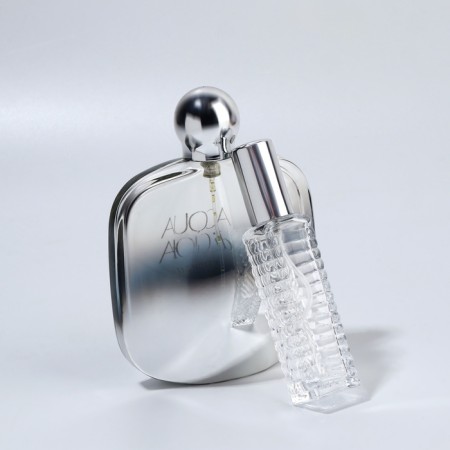 Perfume bottle "Transparent pattern", with a spray, 15 ml, silver color-11