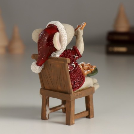 Souvenir Polystone "Mouse Stretch with ginger cookies" 7.5x4.5x9.5 cm-2