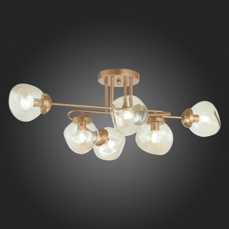 Ceiling EVOLUCE lamp. Sle155702-06. More. 6x40 watts, E14, 80x53x30 cm, golden color-2