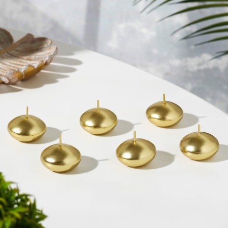 Set of candles "Oval", 6 pieces, golden, 4 × 2cm