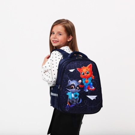 School backpack 39x30x14 cm "September 1: Raccoon and Lissok"-12
