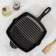 Frying pan Grill Cast iron “Deep grill”, 28 × 26 × 4.5 cm, 2 plums, cast -iron handle, black color black