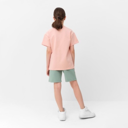 Kids (T -shirt, shorts) minku beige color/ olive, height 146 cm-15