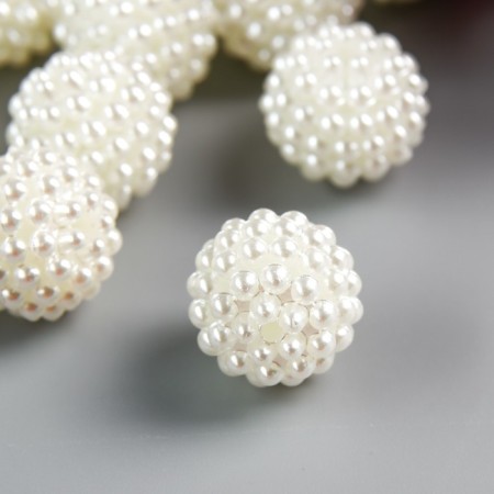 Beads for creativity plastic "Barashka pearl ball" set of 25 pcs 1.4x1.4x1.4 cm-1