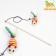 Teaser with mouse (7 cm) on a wooden stick, 40 cm, orange/white