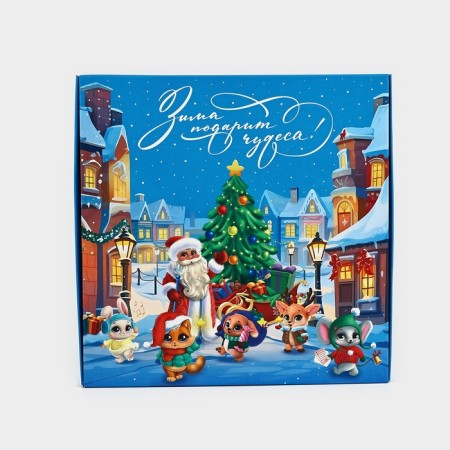 Gift box New Year's folding "Winter miracles", 26 × 26 × 8 cm-3