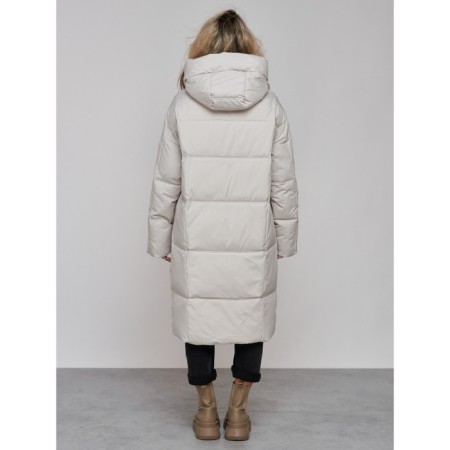 Coat insulated winter female, size 50, light-gray color-3