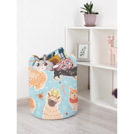 Basket for toys "Dog party, size 35x35 cm