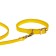 Set of collar (26-34x1.4 cm) and leash (120x1 cm) from eco-leather, yellow