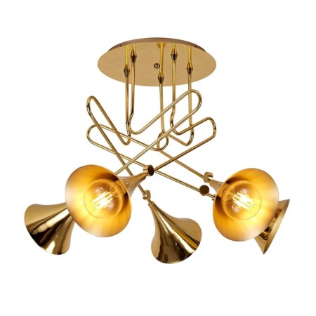 Suspended chandelier Mantra Jazz, E27, 5x20W, 600 mm, gold color