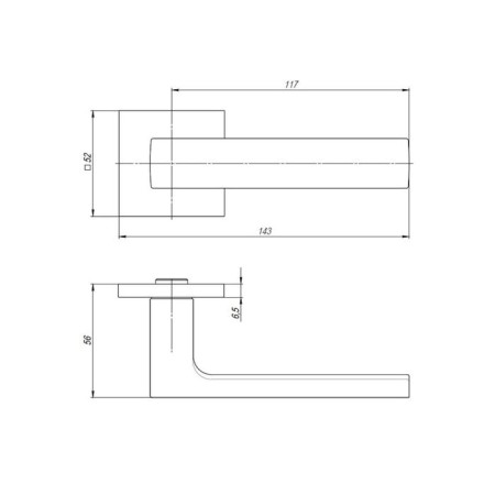 Separate handle SKY USS FSG-39, Florentine gold color-1