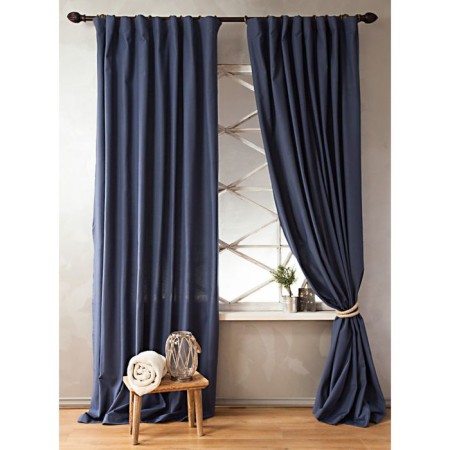 Billy curtains with grabbing, 170 x 270 cm - 2 pcs, blue