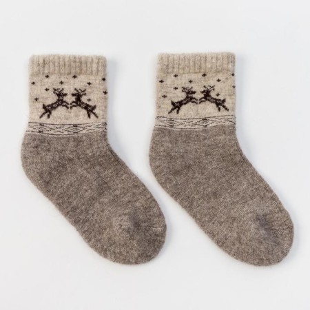Nosk children from Mongol wool "deer", gray color, size 16-18 cm (4)