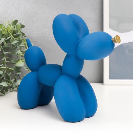 Souvenir Polystone "Air Ball - Dog with gold nose" Blue 7.5x20.5x17.5 cm-1