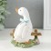 Polystone souvenir "Gusenok with a blue bow at the fence" 9x8x10 cm
