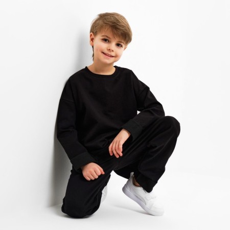 Kidsa (sweatshirt, trousers) minku color black, height 158 ​​cm-15