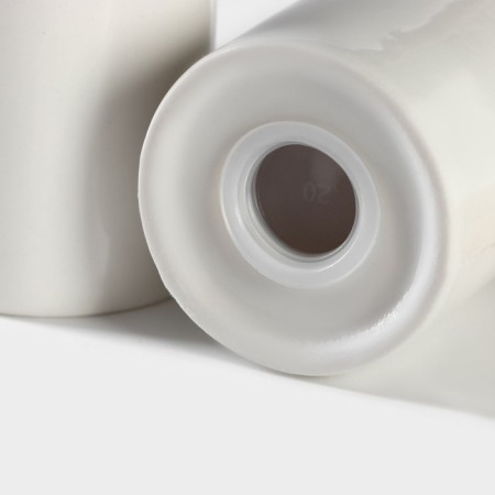 Porcelain set for spices on the Bellatenero bamboo stand, 3 objects: Solonka 90 ml, pistor 90 ml, stand, white color-3