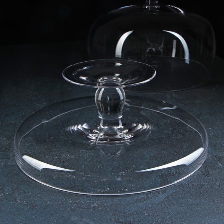 Cake stand on a leg with a glass cover Magistro "Madeus", 28 × 28 cm-3