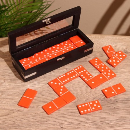 Hand game "Domino" in a casket 20x7x4 cm, a tree shisham