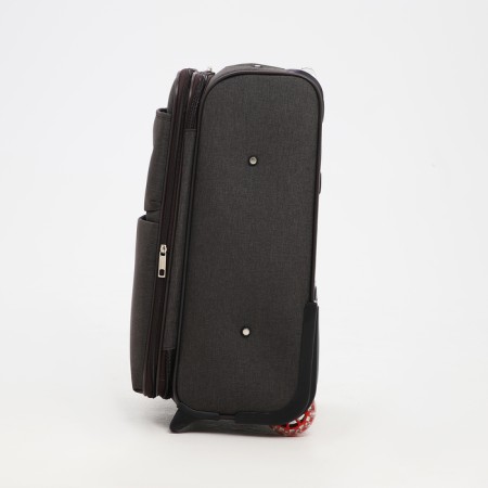Small 20 suitcase, lightning department, code castle, 3 wheels, 2 outer pockets, brown color-2