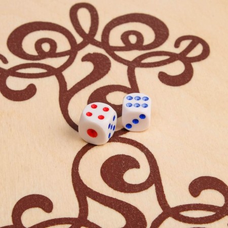 Backgammon "pattern" wooden board 40 x 40 cm, with a field for playing checkers-4
