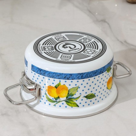 Poster of the share "lemons", 1.9 liters, glass cover, induction, white color-2