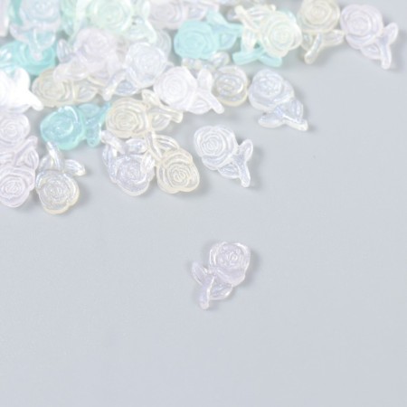 Decor for creativity Plastic "Rose on a branch" set of 60 pcs. Mix 0.88x0.53 cm-1