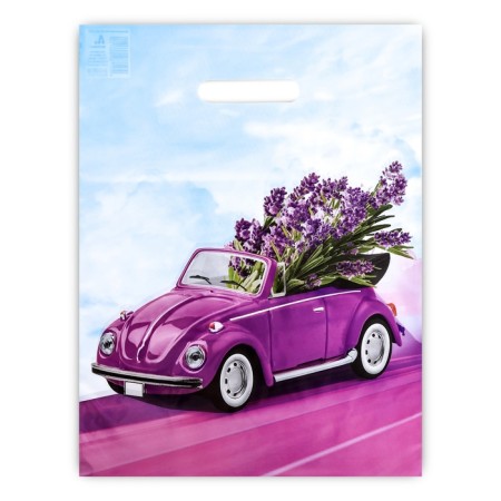 Package "Lavender", polyethylene with a cut -off pen 31x40 cm, 60 μm