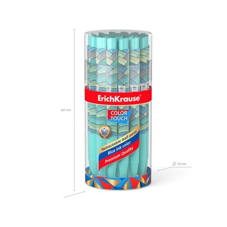 Handle Automatic Erichkrause Colortouch Emerald Wave, 0.7 mm node, Subtle letter, Soft Touch case, Design case, blue ink blue-3