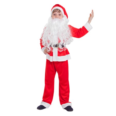 Children's carnival costume "Santa Claus", cap, jacket, pants, beard, river 32, height 122-128 cm