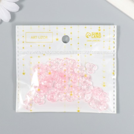Beads for creativity Plastic "Busin Hat" set 50 pcs Transparent pink 0.4x1x1 cm-4