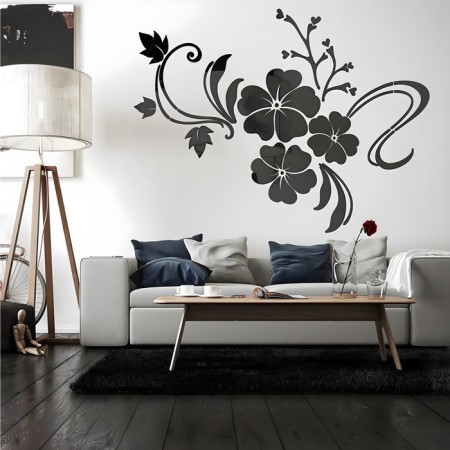 Interior stickers "flowers", decor on the wall, panel 124 x 165 cm-2
