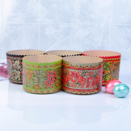 Paper form for cake "Khokhloma Mix" 134 x 100 mm-1