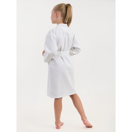 Waffle children's robe "kimono", size 32, white color-3