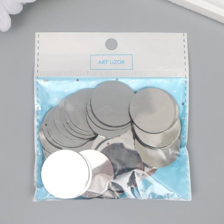 Sequins "circle" silver set 30 g d = 3 cm-2