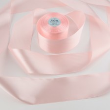 Satin tape, 75 mm × 33 ± 2 m, pearl pink color No. 151