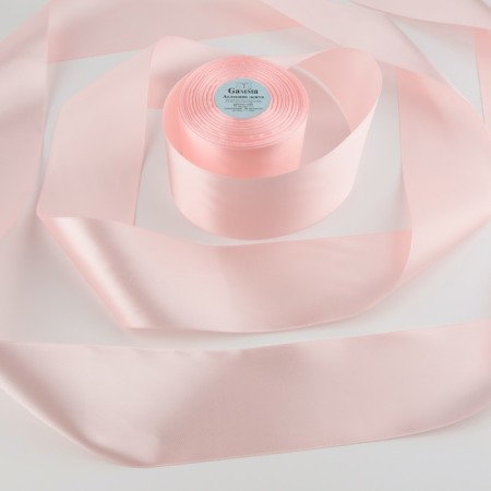 Satin tape, 75 mm × 33 ± 2 m, pearl pink color No. 151