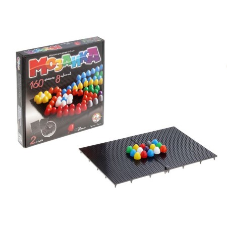 Mosaic round, 160 elements of 20 mm 8 colors, 2 boards
