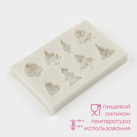 Mold Dolyana "Christmas tree", silicone, 10 × 6.5 × 1.3 cm, color gray color-1
