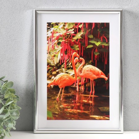 Photo frame A4 21x30 cm 45-r format (f) silver (plastic screen)