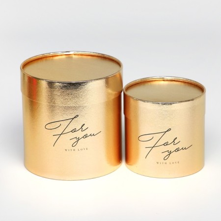 A set of gold hats 2 in 1, gift packaging, “For You”, 12 x 12, 15 x 15 cm-1