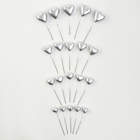 Set for decorating "hearts", silver color-2