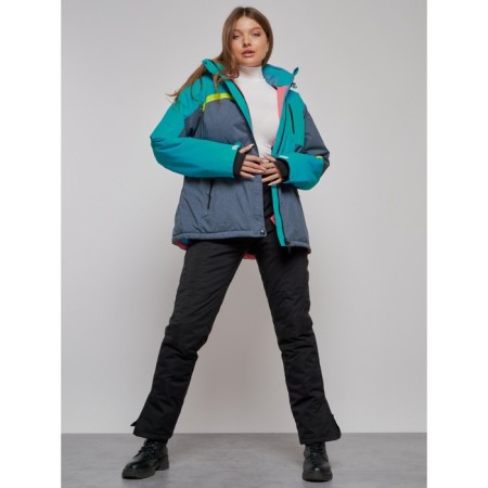 Ski jacket female winter, size 52, green color-18