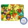 Puzzle in the frame "Forest animals", 34 details + coloring
