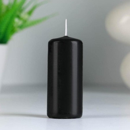 Set of candles - cylinders, 4x9 cm, set 2 pcs, 11 hours, black-2