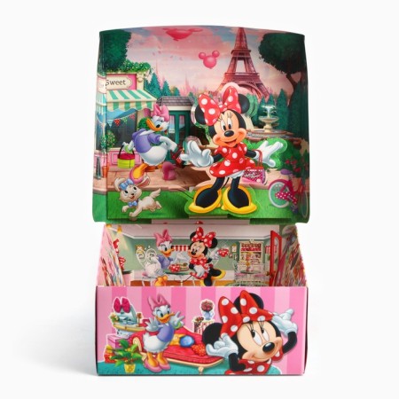 Gift Folding Box with 3D "Beautifil Girl", Minnie Mouse, 15x15x7 cm-3