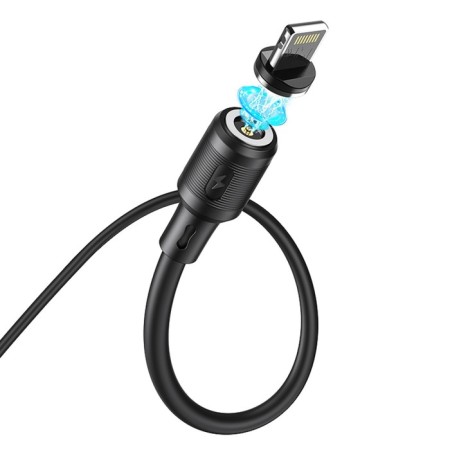 Hoco X52, Lightning - USB, magnetic connector, only charging, 2.4 A, 1 m, black-3