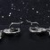 Hanging earrings with rhinestones "evening" magic, black and white color in gray metal, 10.5 cm